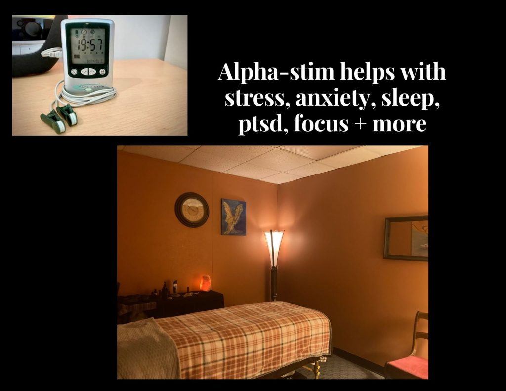 Image of darkened room with medical device and comfy table